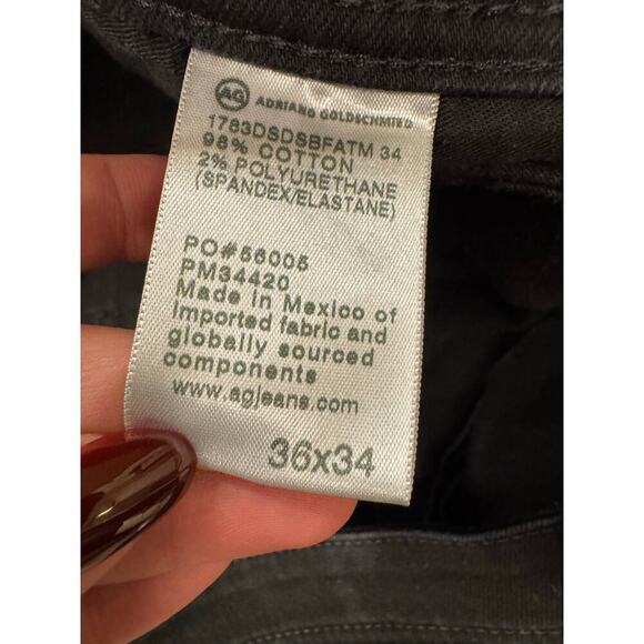 AG Adriano Goldschmied Men's Size 36x34 Black Tellis Modern Slim Jeans - Picture 7 of 9